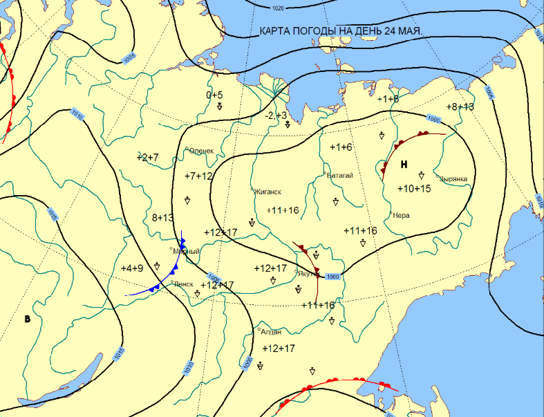 Карта погоды находка