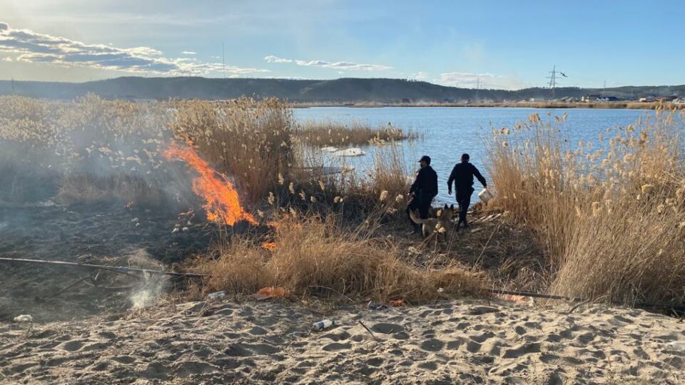 В Якутске росгвардейцы предотвратили возгорание сухой травы