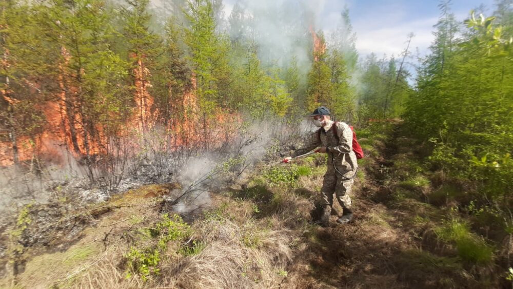 В Нюрбинском районе Якутии тушат 4 лесных пожара