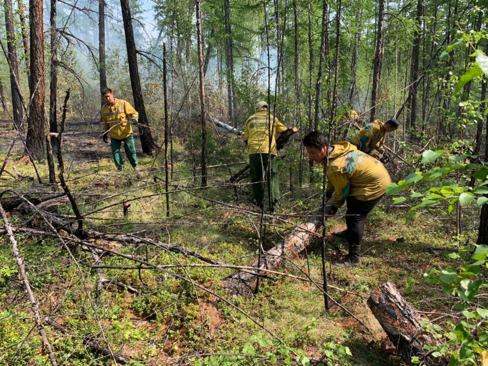 В Усть-Алданском улусе в тушении лесных пожара участвуют жители