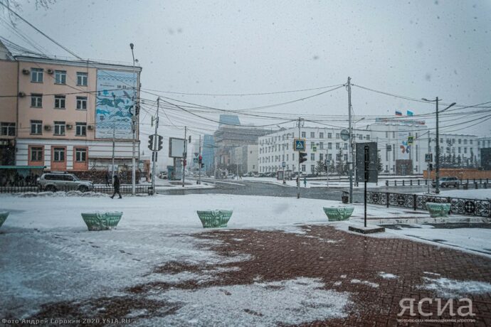 Снег. Погода на выходные в Якутске