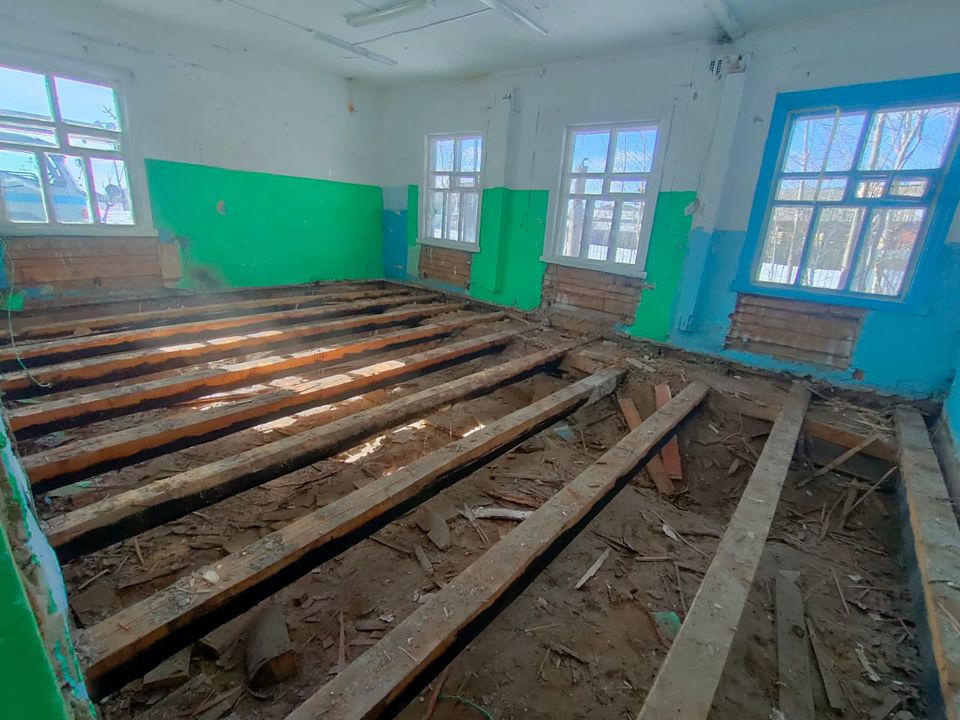 В Амгино-Олекминской школе Якутии идет капремонт по федеральной программе