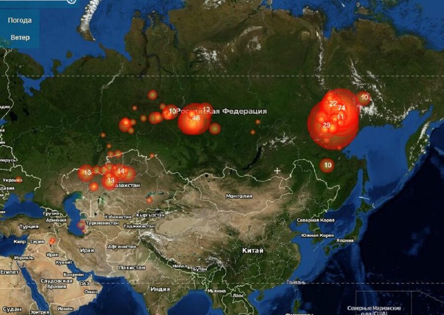 Фото пожаров со спутника в реальном времени