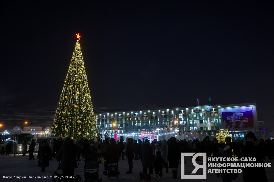 Фоторепортаж: в районах Якутии зажглись новогодние елки