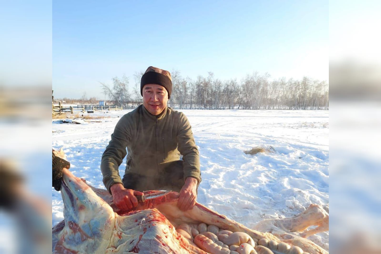 Айсен Николаев принял участие в традиционном забое скота
