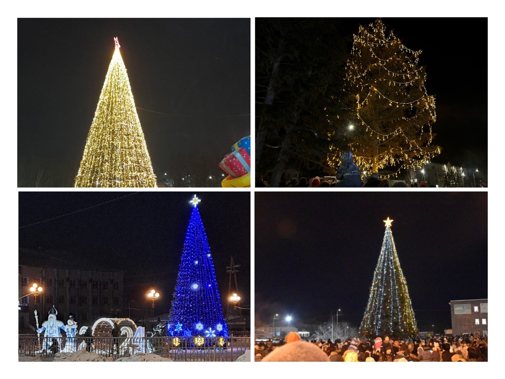 Фотообзор новогодних ёлок в районах Якутии
