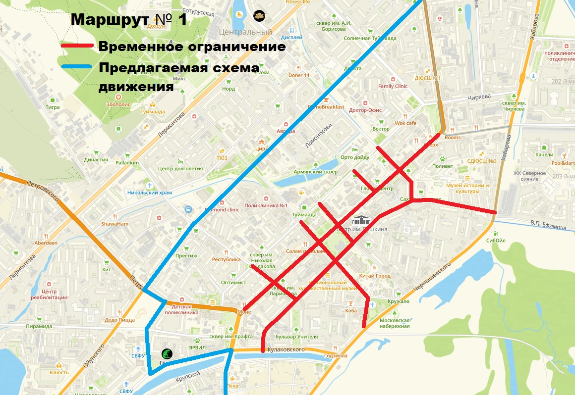 схемы объезда