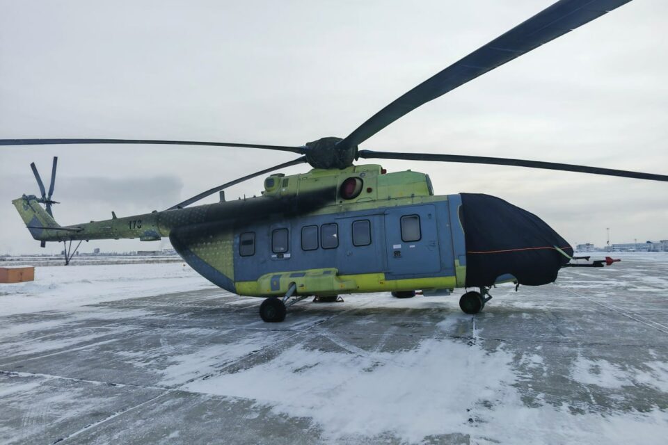 Испытание холодом проходит в Якутии вертолет Ми-171А3